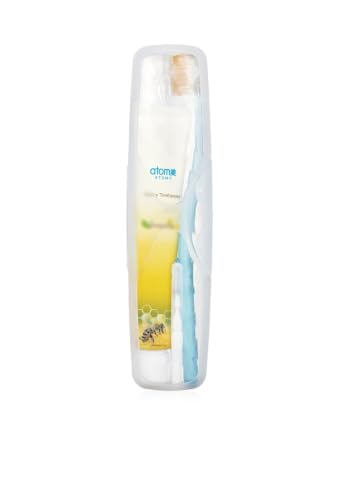 Image of Atomy Toothbrush Travel Set with Propolis Toothpaste 50 g, Portable Oral Care Kit with Toothbrush and Protective Storage Case for Office, School, Trips & Daily Use