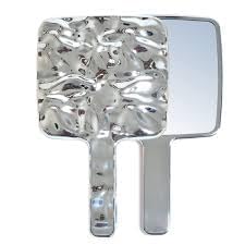 Hand Mirror with Handle Cosmetic Mirror Portable Cosmetic Mirror Makeup Mirror Multipurpose Mirror Square for Handheld, Home and Travel Use for Women (Silver)-picture-46