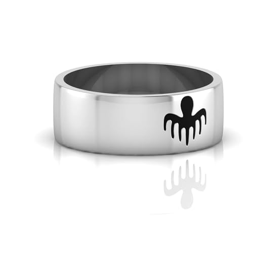 Octpus Band Ring, Octpus Symbol , Fashion Jewelry, Spectre Band, Bond Style , Fashion RIng, Unique James Jewelry Black Enamel Weeding Ring- Personalized Gift For Her Him Weeding 925 Sterling Silver Gifts2