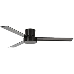 Ventilador Lagoon Bayside Lagoon CTC - Ventilador de techo (incluye control de pared, ventilador de techo muy plano, diámetro de 132 cm), color negro