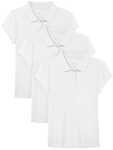 Image of OHD 3 Pack Girls Polo Shirt Cotton School Uniform Polo for Girls 3T-14 | Soft Cotton School Uniform for Girls, Tagless Polo for Daily and School Wear