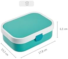 Mepal - Lunch Box Campus - Bento Lunch Box For Children - Lunch Box With Bento Compartment & Fork - Lunch Box With Clip Closure - BPA-free & Dishwasher Safe - 750 ml - Turquoise.