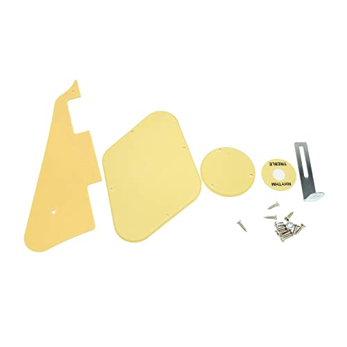 1plyエレキギターピックガードスクラッチプレートバックプレートスイッチカバースタイル用のブラケット交換用バックカバーエレクトリックLPセットスクリュー