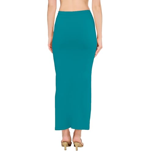 Image of DESI GIRL Cotton Lycra Stretchable Saree Shapewear Petticoat for Plus Size with Drawstring for Women | Fishcut Saree Petticoat with Side Slit for Easy Movement | Saree Shaper | Long inskirt