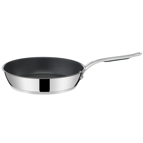 Jamie Oliver by Tefal Cook's Classics Bratpfanne 28 cm, Pfanne Induktion, Antihaftversiegelung, Thermo-Signal bei idealer Brattemperatur, backofenfest, Edelstahlpfanne, genieteter Griff, E3060635