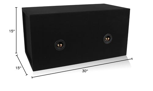 Image of BELVA MDFD12 Dual 12-inch Car Subwoofer Box Sealed 3 /4-inch MDF Prelined Polyfil