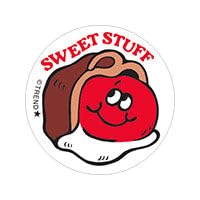 Trend Enterprises Sweet Stuff/Chocolate Cherry scent Retro Scratch 'n Sniff Stinky Stickers by 24 seals/pack - authentic 1980s designs!