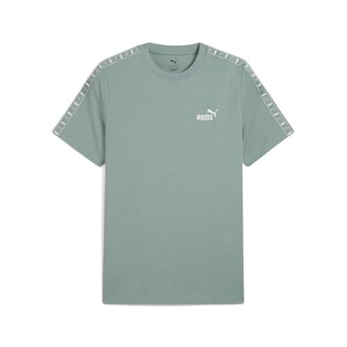 PUMA Mens Essentials Tape Crew Neck Short Sleeve Casual Tops Casual - Green