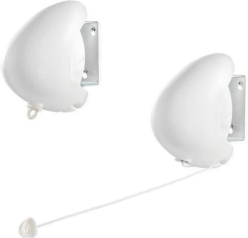 Leifheit Wandtrockner Rollfix Single 80 Longline, 8m Wäscheleine, ausziehbarer Wäscheständer, platzsparender Trockner, Wäschetrockner für die Wand, drinnen und draußen, Wäschreck mit Wandmontage