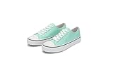 JUDIS Women's Classic Lace Up Casual Canvas Shoes Low Top Fashion Tennis Walking Sneakers Mint