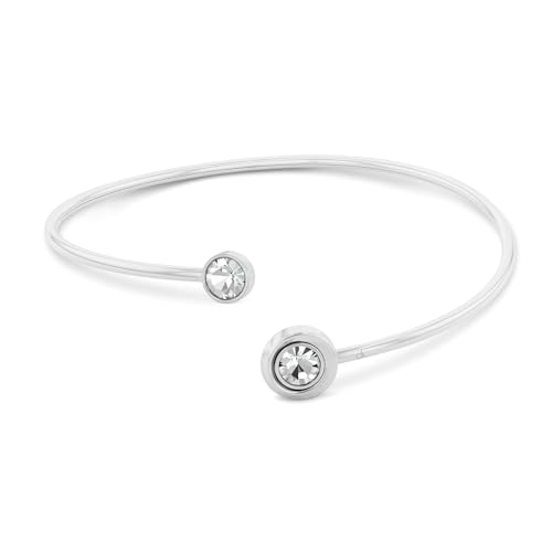 Calvin Klein Pulsera solitaria para mujer, acero inoxidable, elegante diseño curvo, moda contemporánea para el uso diario, regalo para ella, Estándar, Acero inoxidable, No es una piedra preciosa