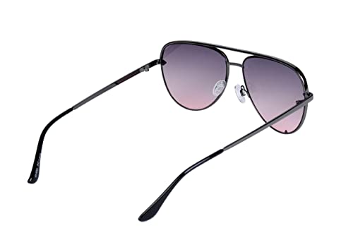 Image of EVEE Fashionable Metal Aviator Sunglasses with Oversize Flat Reflective Mirror Lenses (GEMINI)