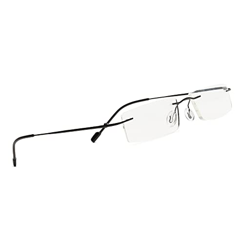 TAGGY Rimless Reading Glasses For Men women Black Frame +2.50 Power Glasses-R1