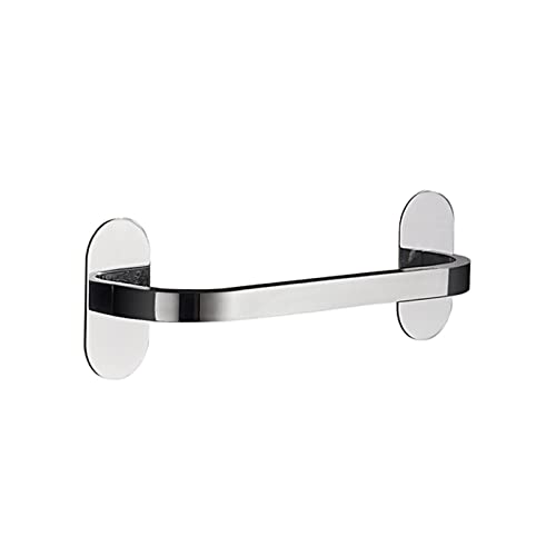 Porte-serviette en acier inoxydable argenté brillant de 30cm pour une salle de bain moderne