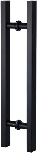 Poignée de porte Push Pull noire en acier inoxydable 80cm - 2