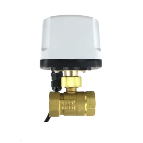 Válvula de bola motorizada de 3/4 pulgadas y 12V de latón con 3 cables 2