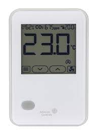 JOHNSON CONTROLS NSB8BHC240-0 Network Sensor,CO2,White,Logo