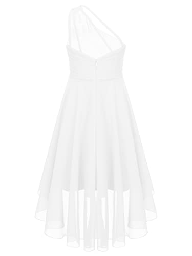 renvena One Shoulder Chiffon Flower Girl Dress Junior Kids Wedding Bridesmaid Gown Formal Party Dress4