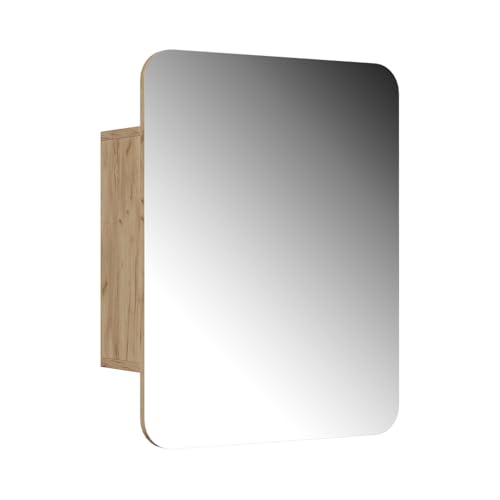 Vicco Badspiegelschrank Zino, Goldkraft Eiche, 65 x 50 cm mit Regalen, Ordnung & Eleganz für jedes Badezimmer