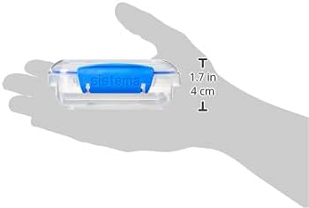 Sistema KLIP IT Rectangular Collection Food Storage Container, 6.7 oz./0.2 L, Clear/Blue