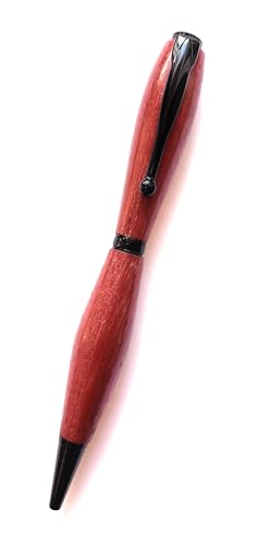 Stylo artisanal en bois d'amarante fait main écriture design unique finition naturelle noir