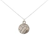 Gemshine Halskette Volleyball Anhänger: Zuspieler, Angreifer, Steller, Blocker, Libero für Spieler, Trainer, Team. Silber oder vergoldet - Sportschmuck Made in Spain, Metall Farbe:Silber
