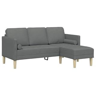 vidaXL Ensemble de Canapés Gris foncé 173 x 131 x 67 cm Tissu, Canapé pour Salon, Meuble Doux, Tissu résistant, siège Confortable, canapé Moderne, Style Tendance