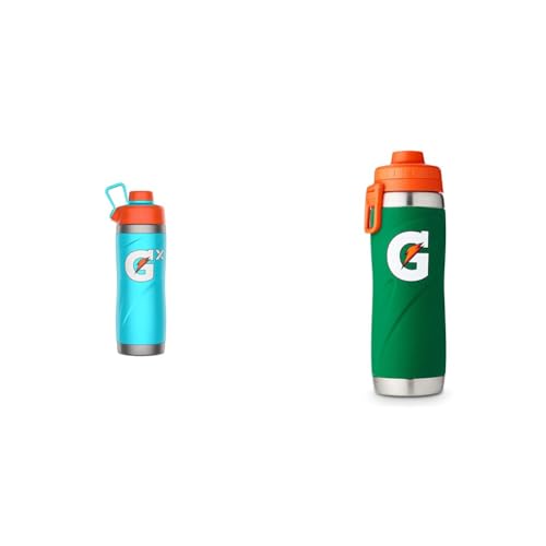Gatorade 32oz & 26oz Stainless Steel Bottles with Insulation, Green
