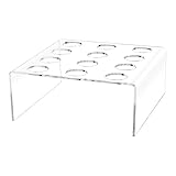 Marketing Holders Clear Acrylic Waffle Cone Holder 1' Holes Mini Ice Cream 12 Slot Retail Countertop Stand to Display Small Frozen Treats and Desserts in Restaurants and Ice Cream Parlors