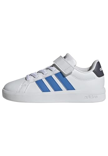 adidas Mixte Enfant Grand Court 3.0 Children Shoes, FTWR White/Lucid Ray Blue/Aurora Onix, 31 EU