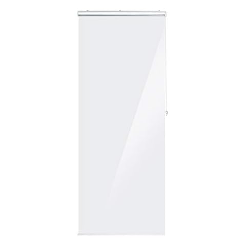 Relaxdays Duschrollo, 80x240 cm, Seilzugrollo für Dusche & Badewanne, wasserabweisend, Decke Spritzschutz, durchsichtig Cover