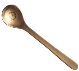Silverware Flatware Set, 1/4/6/8/10/12pcs 304 Stainless Steel Matte Gold Mushroom Style Stirring Spoon Small Spoon Coffee Stirring Spoon(12 Pieces)