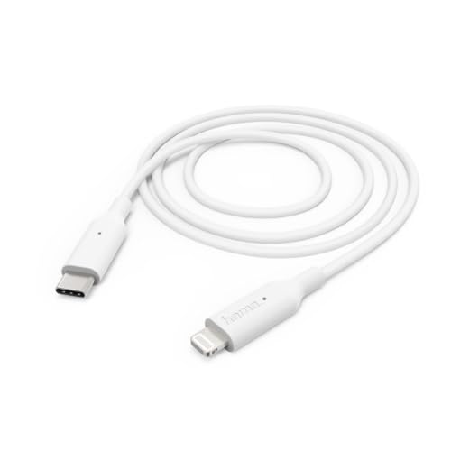 Hama Apple Ladekabel für iPhone, iPad, iPod (USB C Ladekabel USB-C – Lightning, Schnellladekabel MFI zertifiziert, Datenkabel funktioniert mit Power Delivery Ladegerät, 1 m) weiß