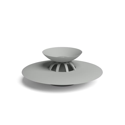 Umbra Flex Hair Catcher, Dual Purpose Shower Drain Stopper, 3-Inch, Grey