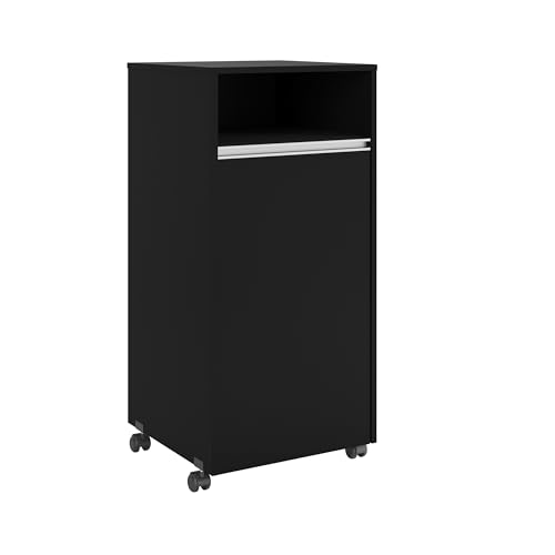 Aparador Suporte Para Cozinha Esconde Botijão De Gás Com Porta Rodízio (Preto)