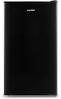 COMFEE' RCD93BL1(E) Under Counter Fridge, 93L Fridge with Cooler Box for Drinks, Removable Glass Shelf, Reversible Door Hinge, Adjustable Legs, Black