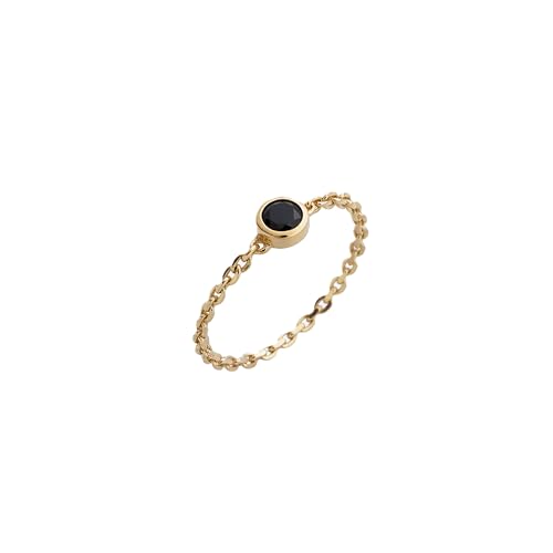 Bague chaîne plaqué or avec onyx taille 50 pour sublimer vos looks quotidiens
