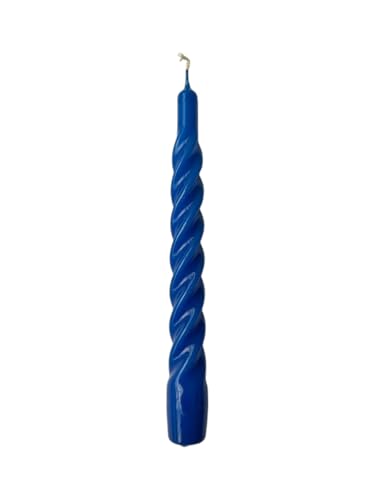 Velas lacadas trenzadas diámetro 2,2 cm altura 21 cm - 6 unidades - Color azul marino - Cereria Di Giorgio