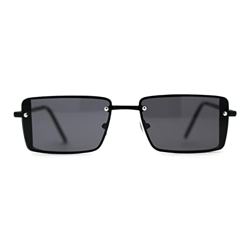 SA106 Mens Rimless Luxury Square Rectangle Ornate Metal Rim Sunglasses2