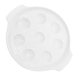 BAZEITFLOW Plato de Cerámica para Caracoles Francés con Asas Fuente para Horno Compartimentos Bandeja para Hornear Caracoles Champiñones y Mariscos para Reuniones Casa y Uso Restaurantes