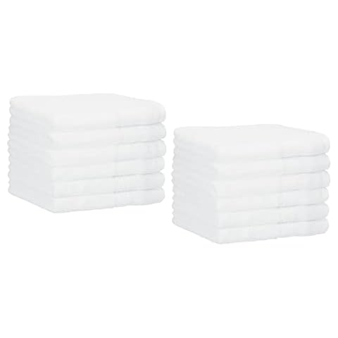 Betz 12 Stück Gästehandtücher Gästehandtuch Palermo 100% Baumwolle Größe 30x50 cm Handtuch Gästetuch Set Farbe weiß Cover