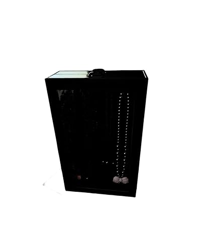 Lolalet ネックレスオーガナイザーボックス 2層ジュエリーディスプレイホルダー ネックレス用 透明窓付き吊り下げ収納ケース レディース