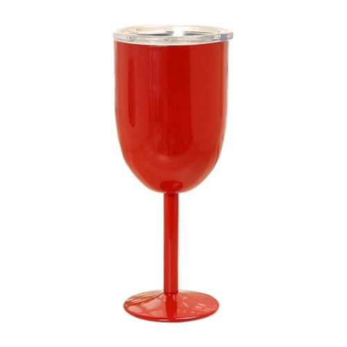 Plmvhpb Verre à vin en acier inoxydable double couche couleur calice grande capacité résistant à la tasse rouge