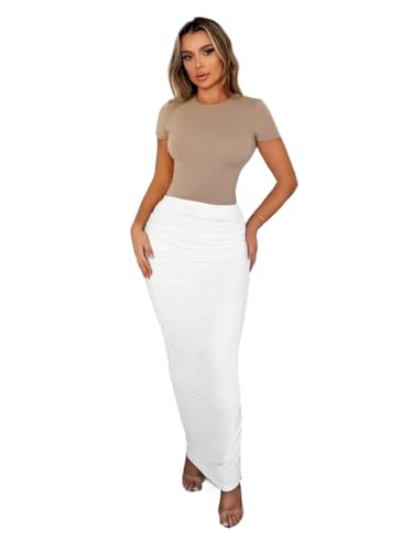 High Waist Ruched Knit Skirt Elegant 2025 Fashion Skirts for Women3