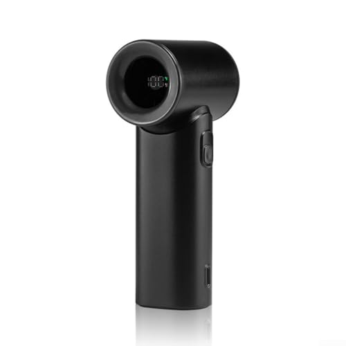 Ventilador de mano portátil recargable, con pantalla digital y 5 velocidades ajustables (negro)