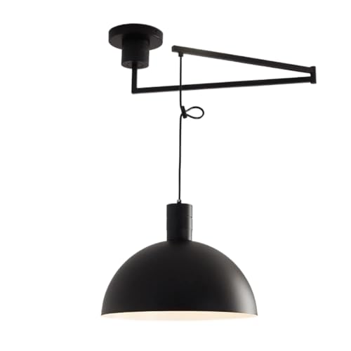 Lámpara colgante de brazo oscilante ajustable con cúpula dorada para mesa de comedor moderna e iluminación de restaurante