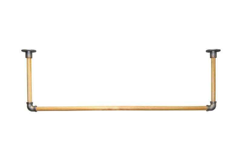 Kledingstang, garderobe van hout, industrieel design voor plafond, breedte 70 cm x hoogte 70 cm, garderobekast, kleedkamer, slaapkamer, garderobestang, inloopkast