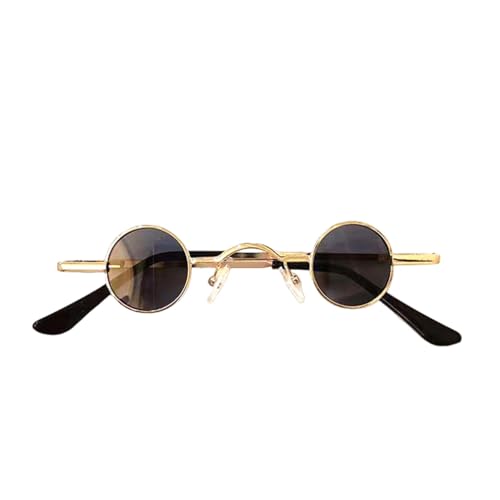 Lunettes de soleil rondes style steampunk en métal gris doré pour vos festivals et sorties