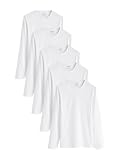 Looks a la última NEXT Hombres Pack de 5 Camisetas Interiores de Manga Larga 100% algodón Blanco M