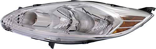 Evan Fischer Headlight Assembly Compatible with 2011-2013 Ford Fiesta Halogen Hatchback/Sedan Driver Side